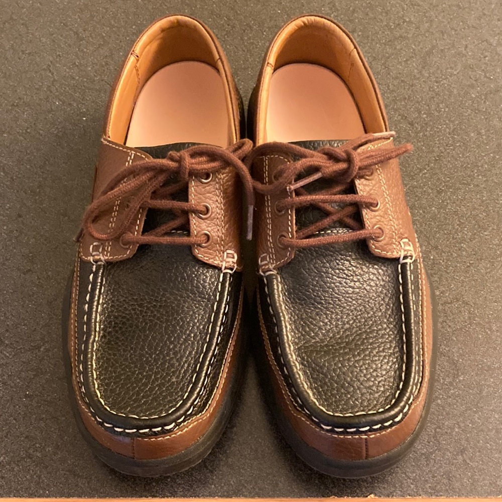 Leather Dr Comfort brown/black shoes size 10